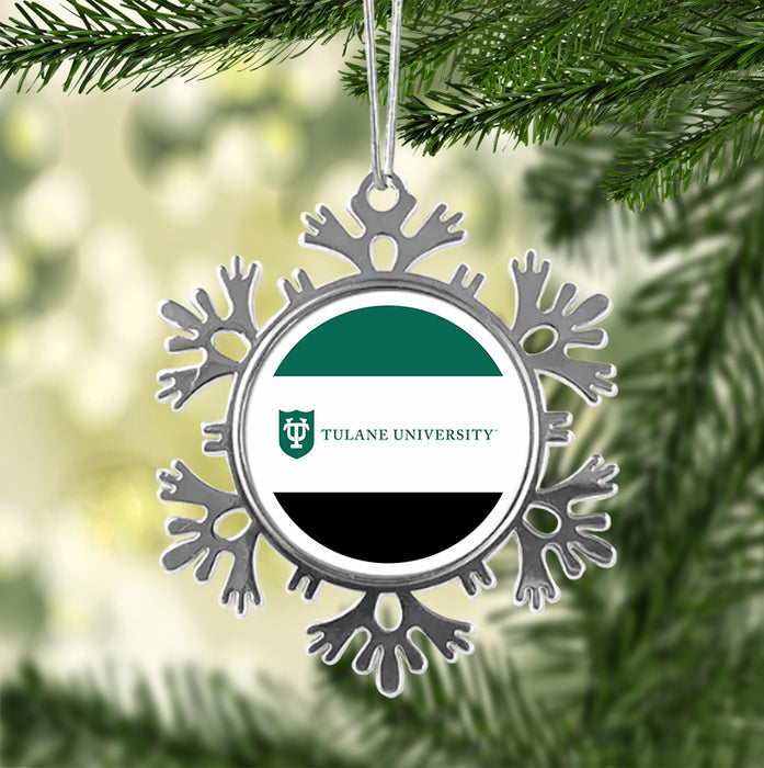 Tulane University Christmas Ornament - Snowflake Metal