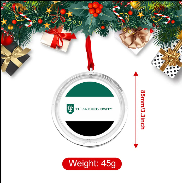 Tulane University Christmas Reversible Flat Round Ornament