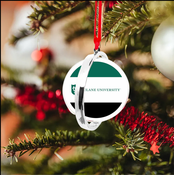 Tulane University Christmas Reversible Flat Round Ornament