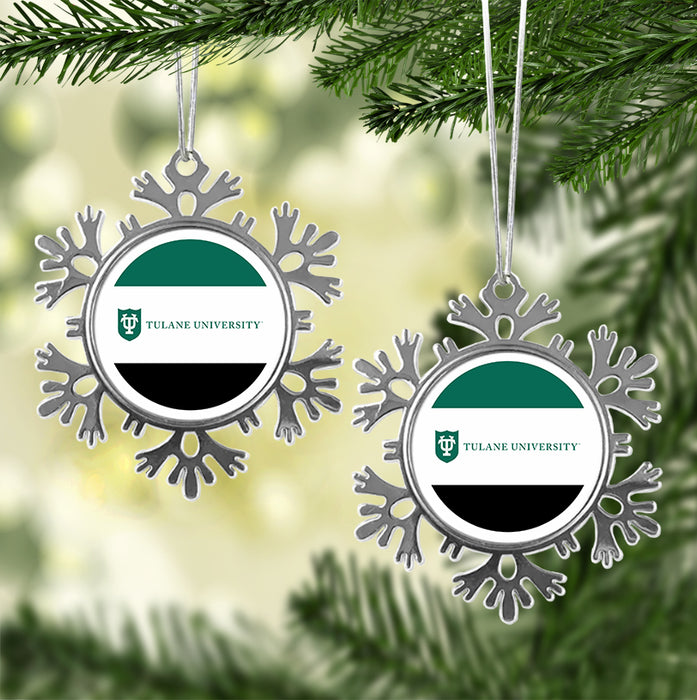 Tulane University Christmas Ornament - Snowflake Metal