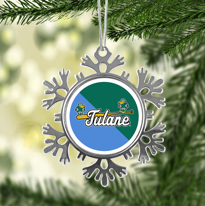 Tulane University Christmas Ornament - Snowflake Metal