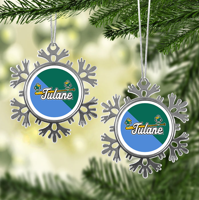 Tulane University Christmas Ornament - Snowflake Metal