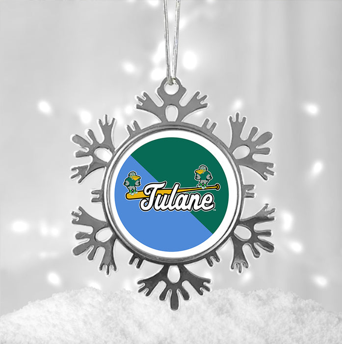 Tulane University Christmas Ornament - Snowflake Metal
