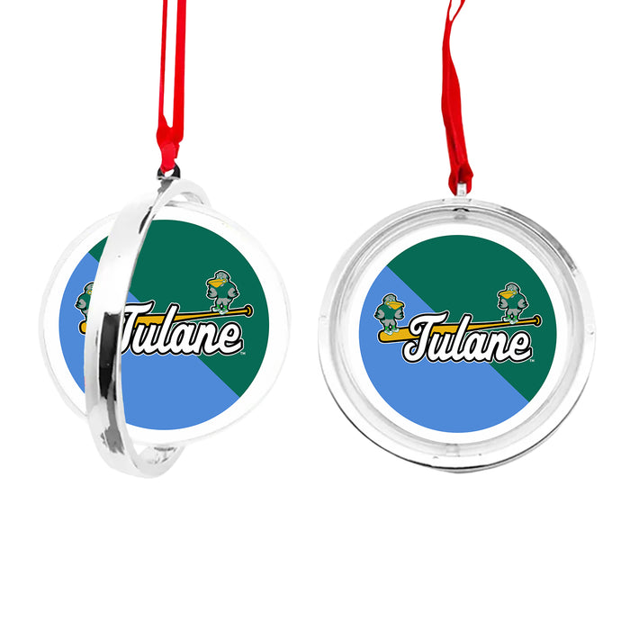 Tulane University Christmas Reversible Flat Round Ornament