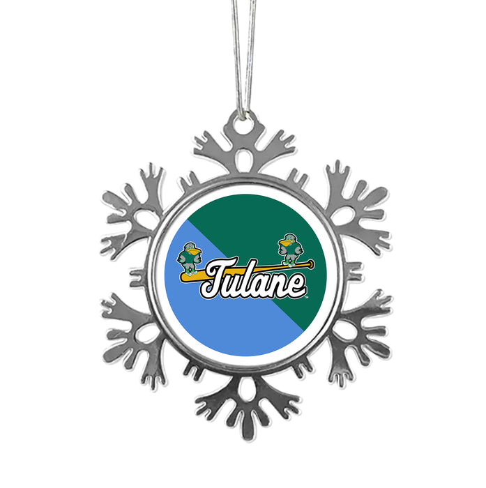 Tulane University Christmas Ornament - Snowflake Metal