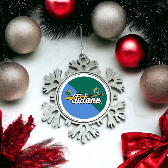 Tulane University Christmas Ornament - Snowflake Metal