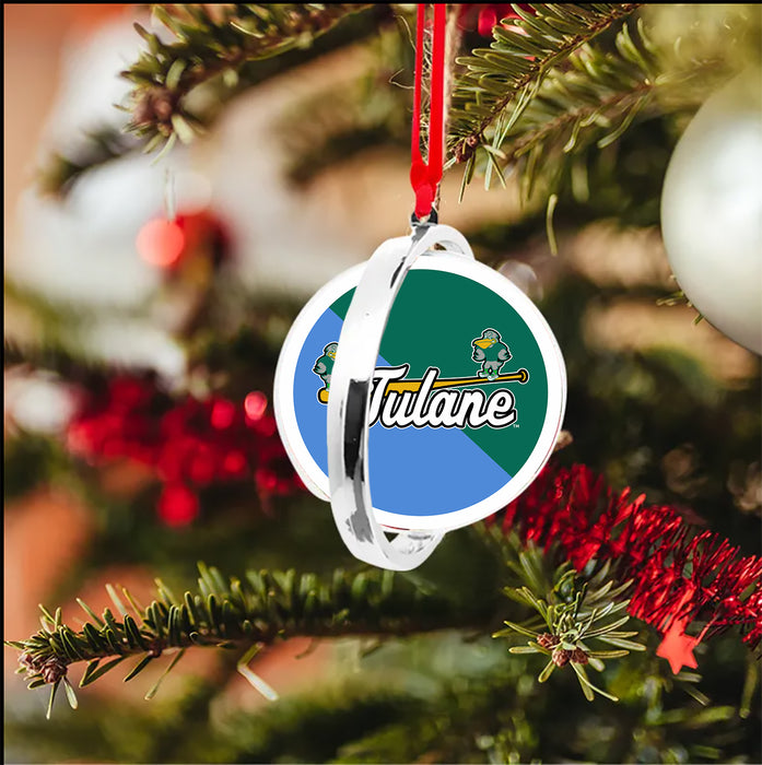Tulane University Christmas Reversible Flat Round Ornament