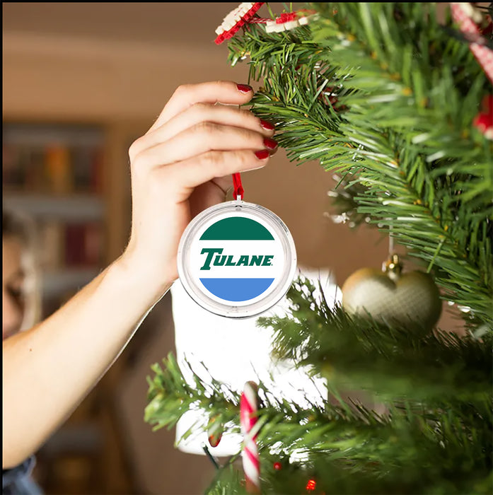 Tulane University Christmas Reversible Flat Round Ornament