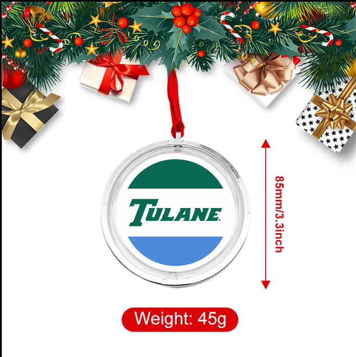 Tulane University Christmas Reversible Flat Round Ornament