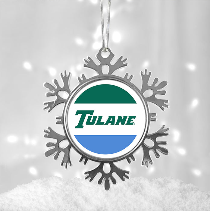 Tulane University Christmas Ornament - Snowflake Metal