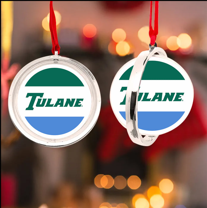 Tulane University Christmas Reversible Flat Round Ornament