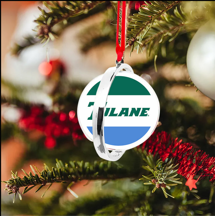 Tulane University Christmas Reversible Flat Round Ornament
