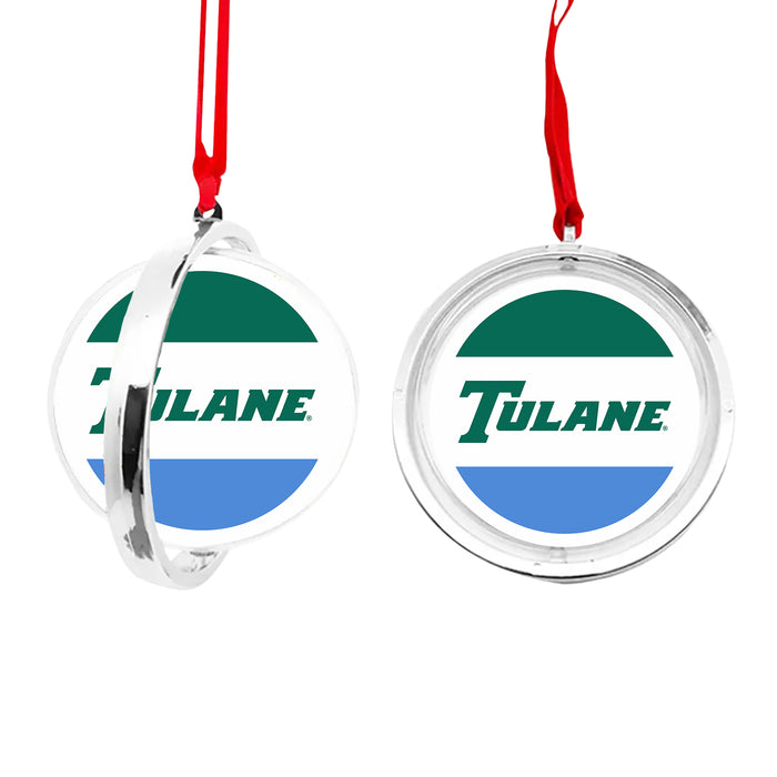 Tulane University Christmas Reversible Flat Round Ornament