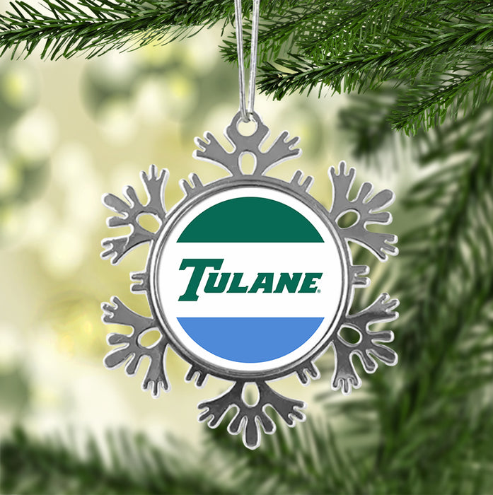 Tulane University Christmas Ornament - Snowflake Metal