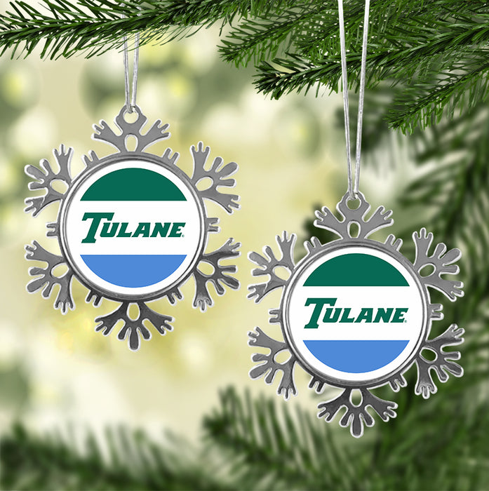 Tulane University Christmas Ornament - Snowflake Metal