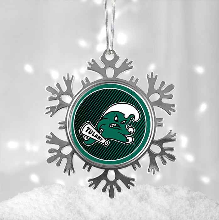 Tulane University Christmas Ornament - Snowflake Metal