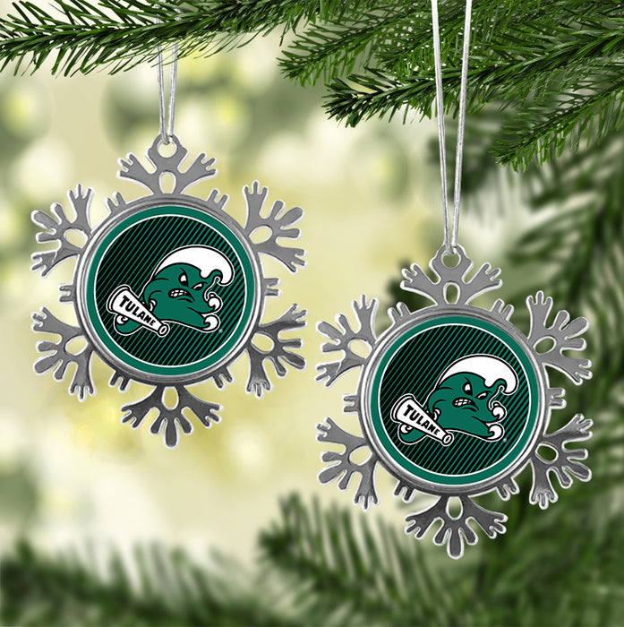 Tulane University Christmas Ornament - Snowflake Metal