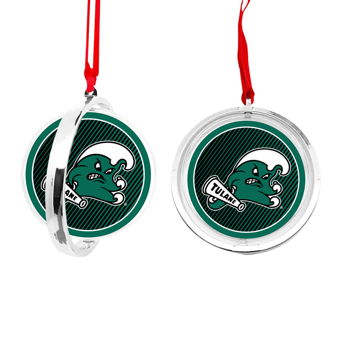 Tulane University Christmas Reversible Flat Round Ornament