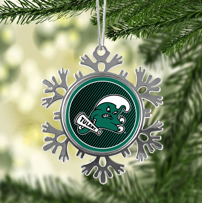 Tulane University Christmas Ornament - Snowflake Metal