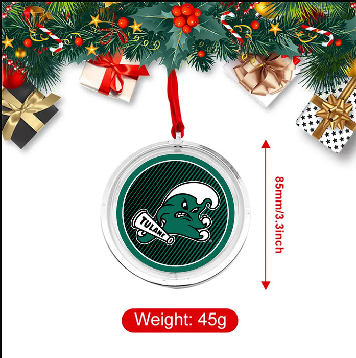 Tulane University Christmas Reversible Flat Round Ornament