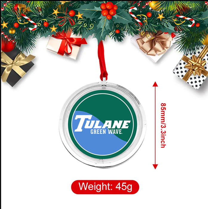 Tulane University Christmas Reversible Flat Round Ornament