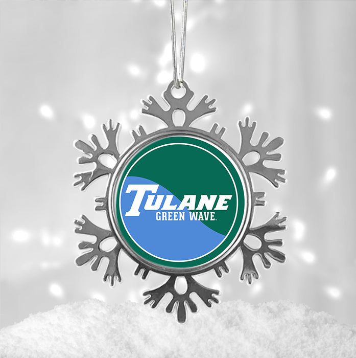Tulane University Christmas Ornament - Snowflake Metal