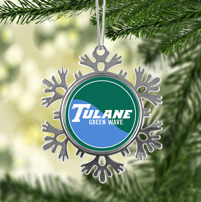 Tulane University Christmas Ornament - Snowflake Metal