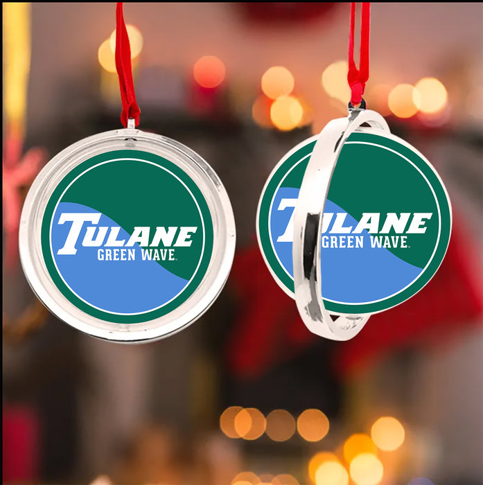 Tulane University Christmas Reversible Flat Round Ornament
