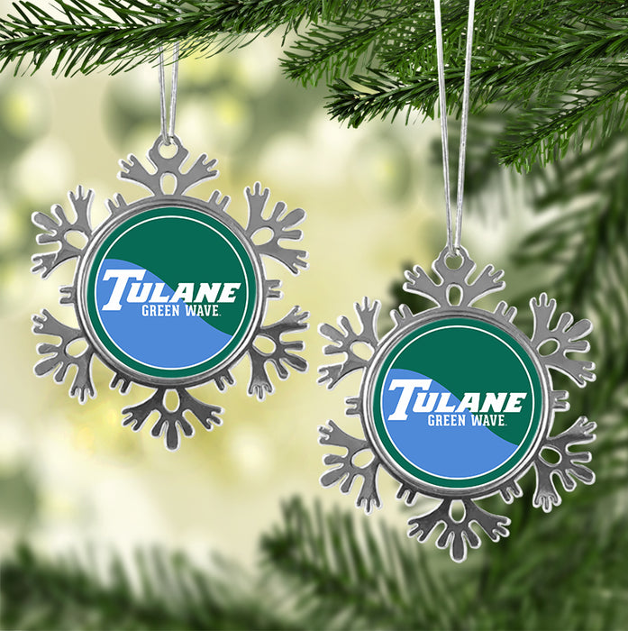 Tulane University Christmas Ornament - Snowflake Metal