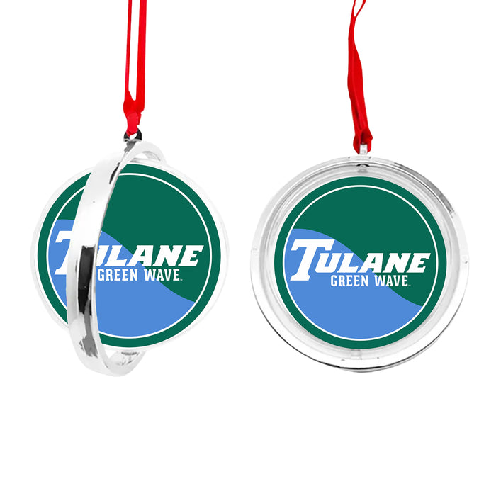 Tulane University Christmas Reversible Flat Round Ornament