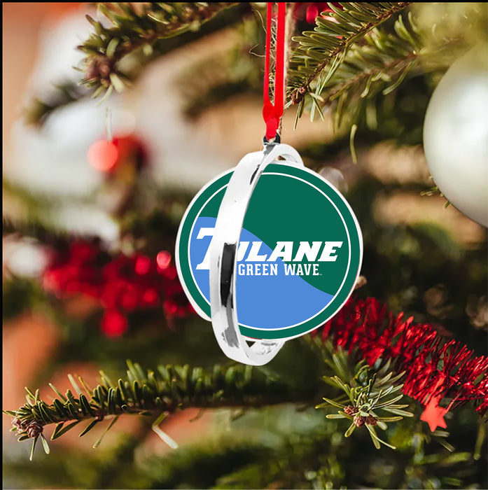 Tulane University Christmas Reversible Flat Round Ornament