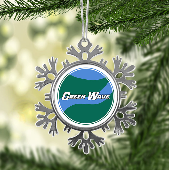 Tulane University Christmas Ornament - Snowflake Metal