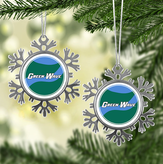 Tulane University Christmas Ornament - Snowflake Metal