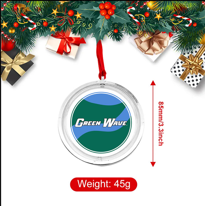 Tulane University Christmas Reversible Flat Round Ornament