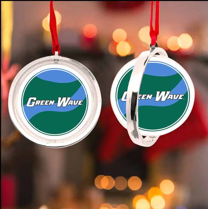 Tulane University Christmas Reversible Flat Round Ornament