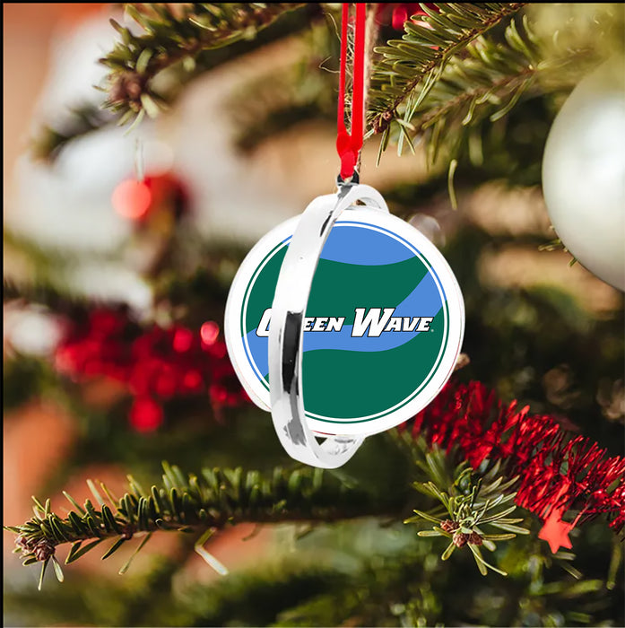 Tulane University Christmas Reversible Flat Round Ornament