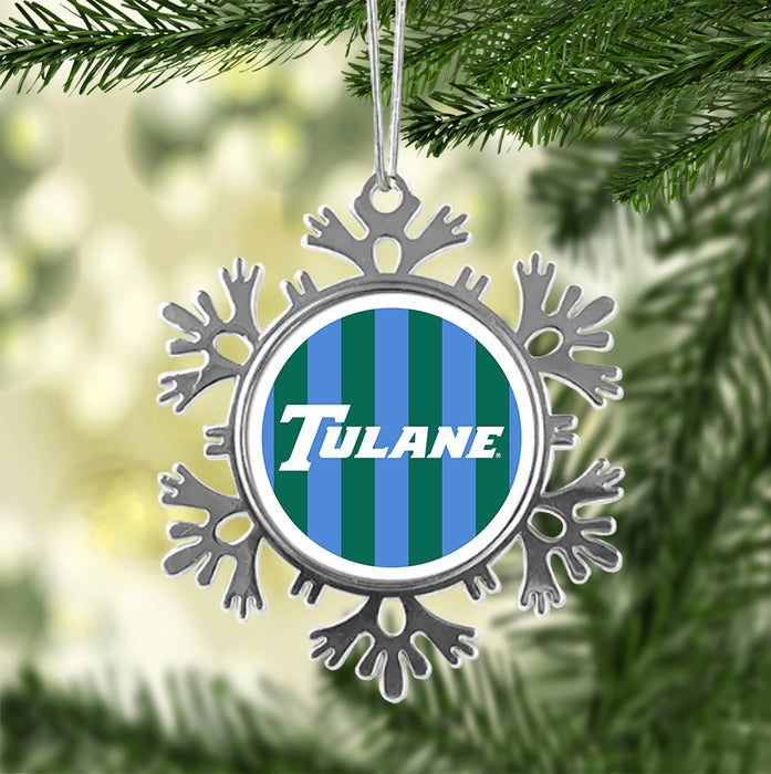 Tulane University Christmas Ornament - Snowflake Metal