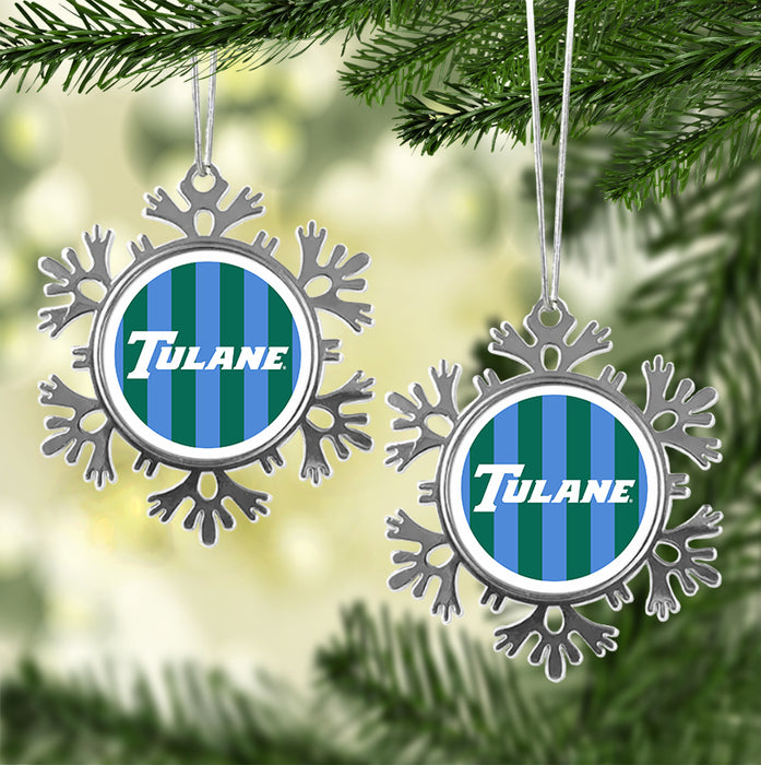 Tulane University Christmas Ornament - Snowflake Metal