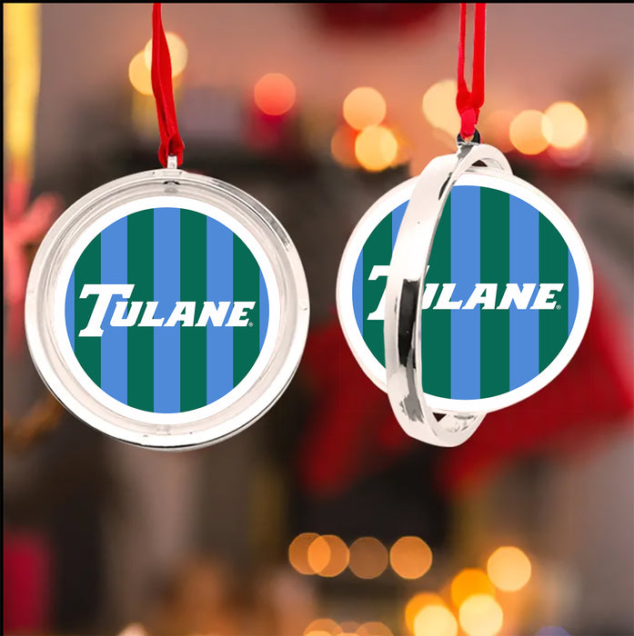 Tulane University Christmas Reversible Flat Round Ornament