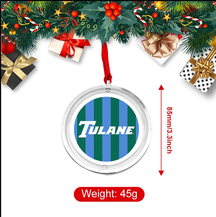 Tulane University Christmas Reversible Flat Round Ornament