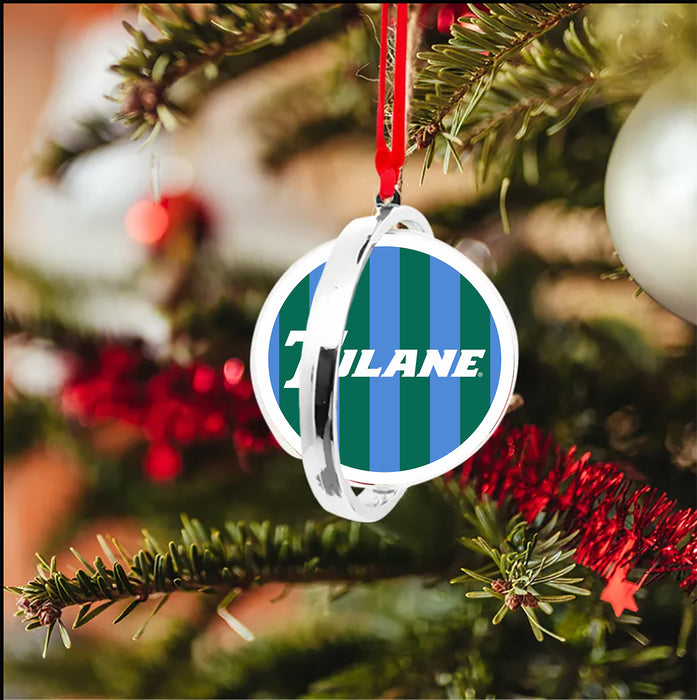 Tulane University Christmas Reversible Flat Round Ornament