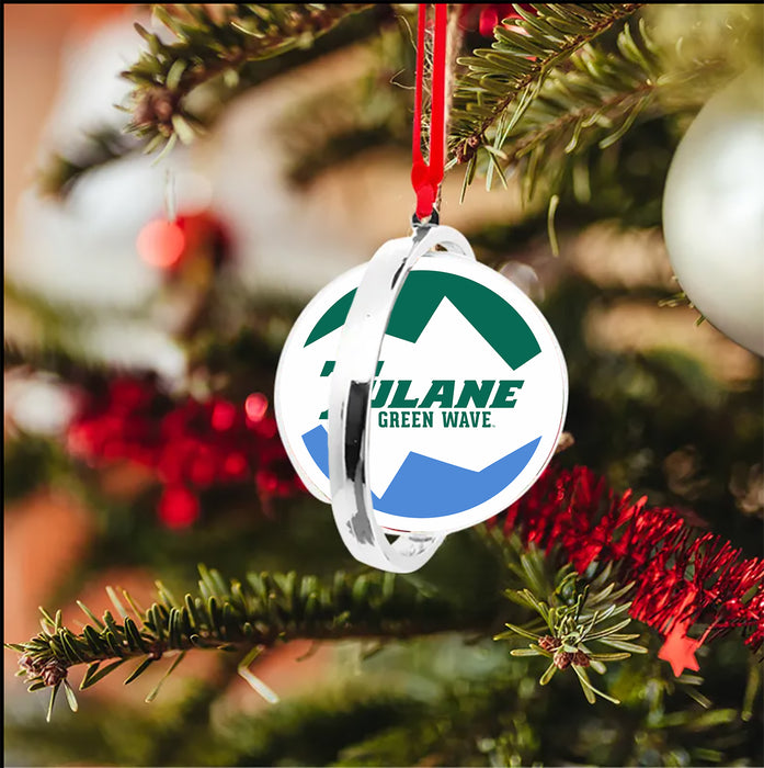 Tulane University Christmas Reversible Flat Round Ornament
