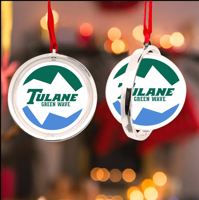 Tulane University Christmas Reversible Flat Round Ornament