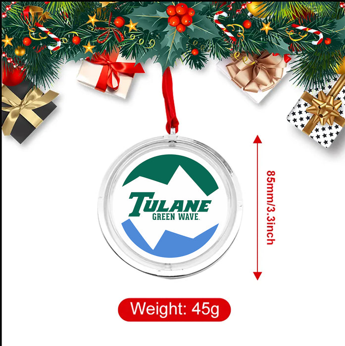 Tulane University Christmas Reversible Flat Round Ornament