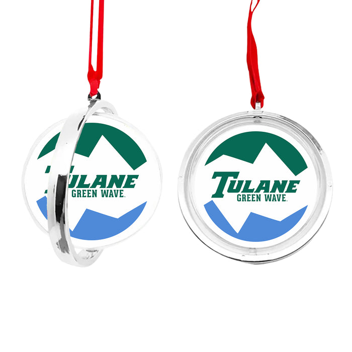 Tulane University Christmas Reversible Flat Round Ornament
