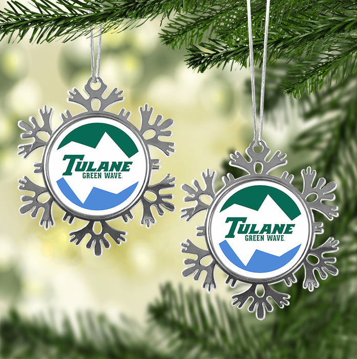 Tulane University Christmas Ornament - Snowflake Metal