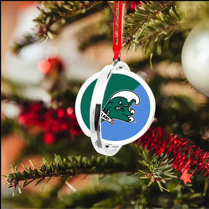 Tulane University Christmas Reversible Flat Round Ornament