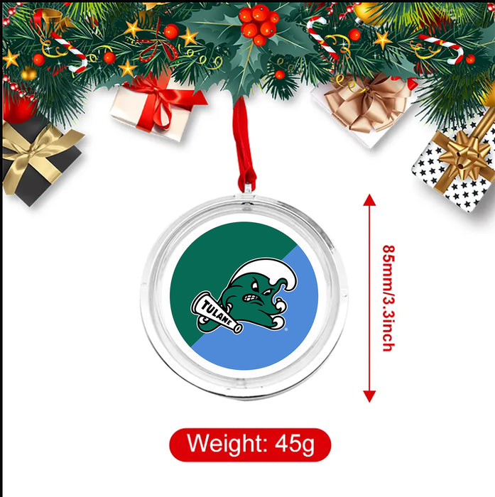 Tulane University Christmas Reversible Flat Round Ornament