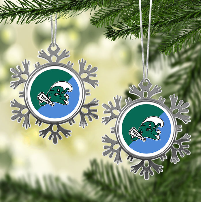 Tulane University Christmas Ornament - Snowflake Metal