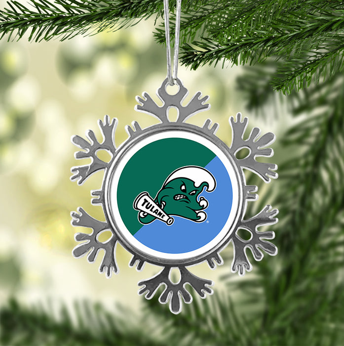 Tulane University Christmas Ornament - Snowflake Metal